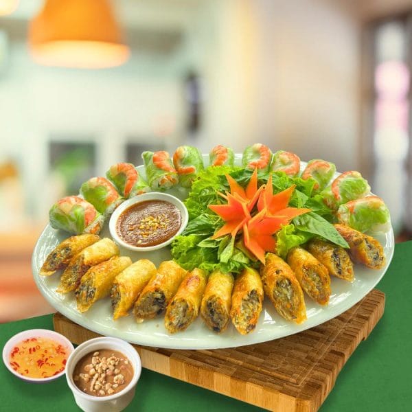 Bilao Mixed Fresh & Fried Spring Rolls